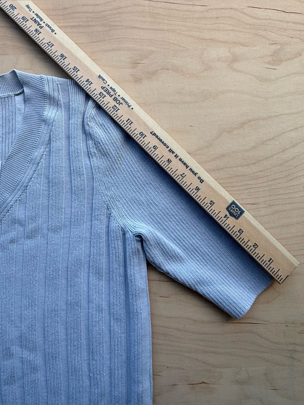 Brit.NY Ribbed v-neck Sweater Lightweight Knit Top Shirt Blue Gray size L NWT - Picture 4 of 8